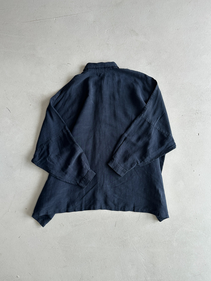 SHIRIN GUILD - 1990s OVERSIZED LINEN SHIRT