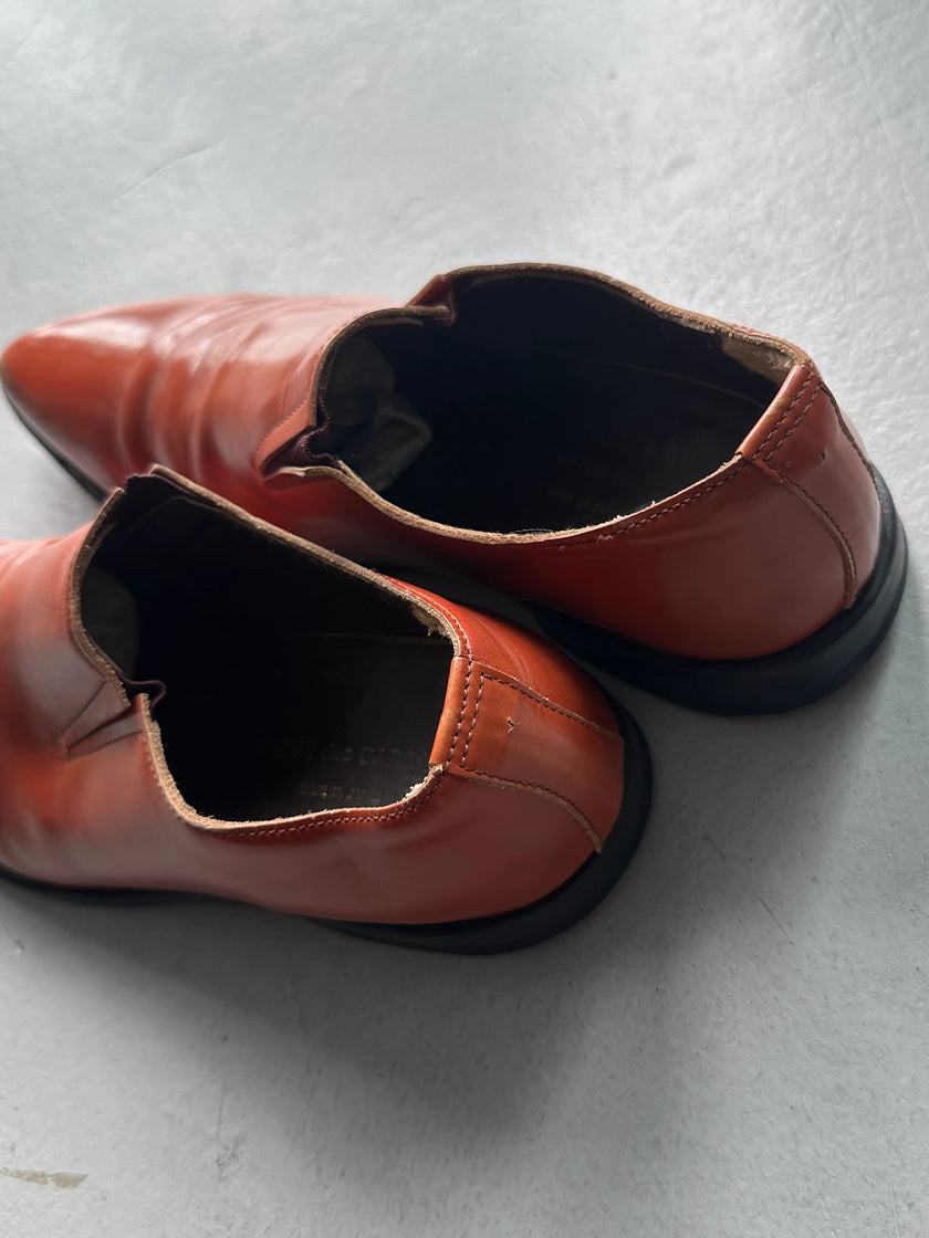 COMME DES GARÇONS - 1990s LEATHER POINTED SLIP ON SHOES