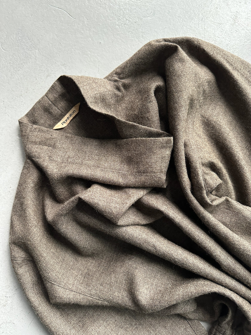 PLANTATION ISSEY MIYAKE - 1980s DRAPED COLLAR BOXY FIT BLOUSE