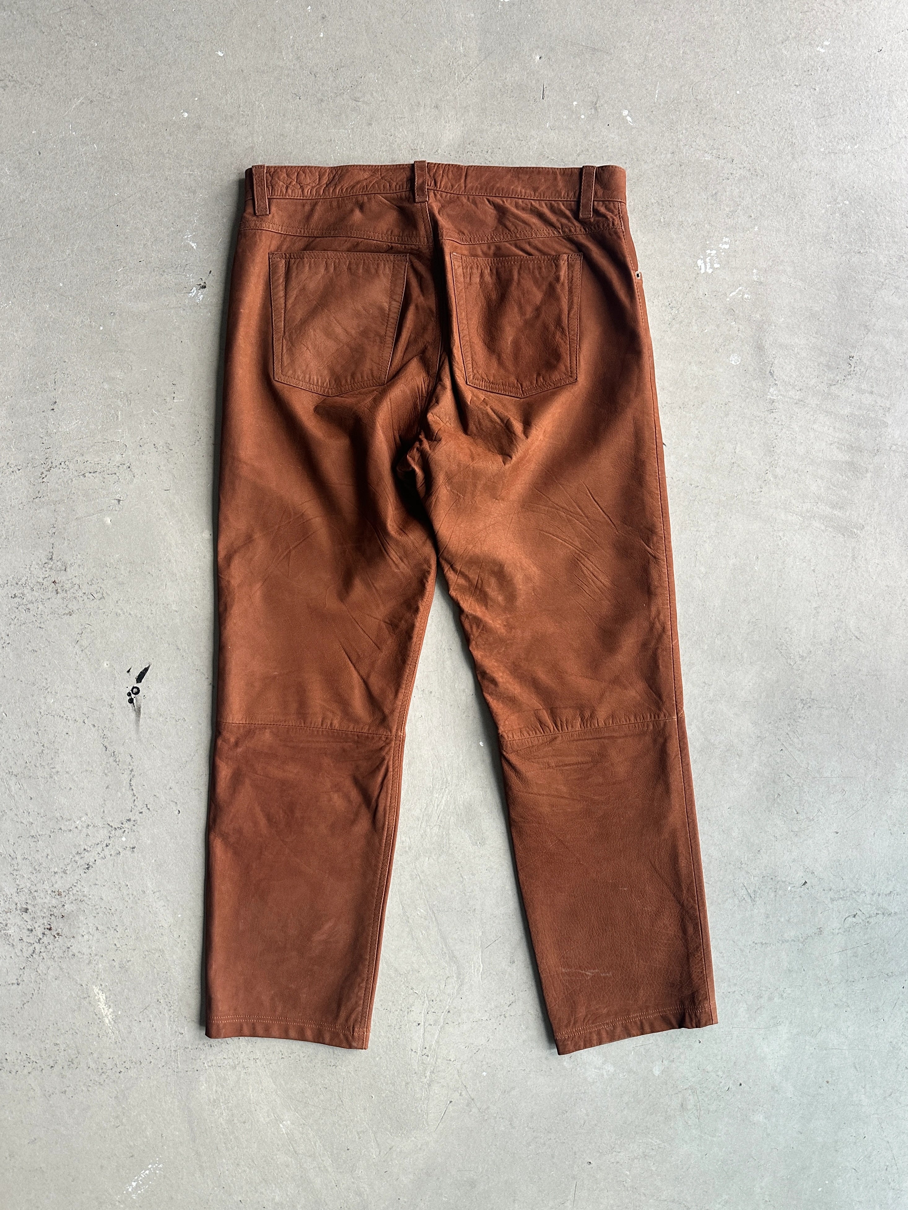 1990s STRAIGHT FIT LEATHER TROUSERS