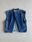 1980s ASYMMETRICAL CLOSURE DENIM GILET