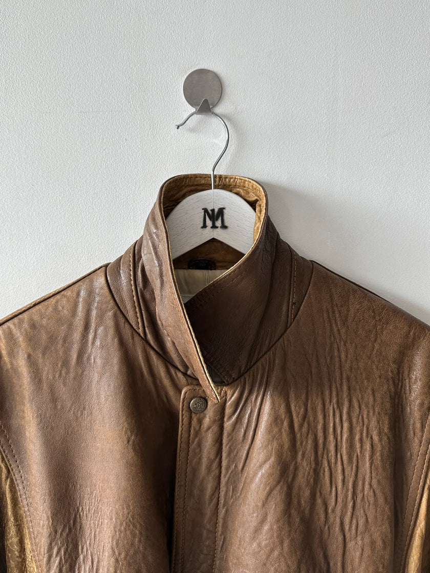 VALENTINO - early 1980s LEATHER BOMBER JACKET
