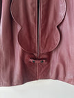 PIERRE CARDIN - 1990s SCULPTURAL OPEN FRONT LEATHER JACKET