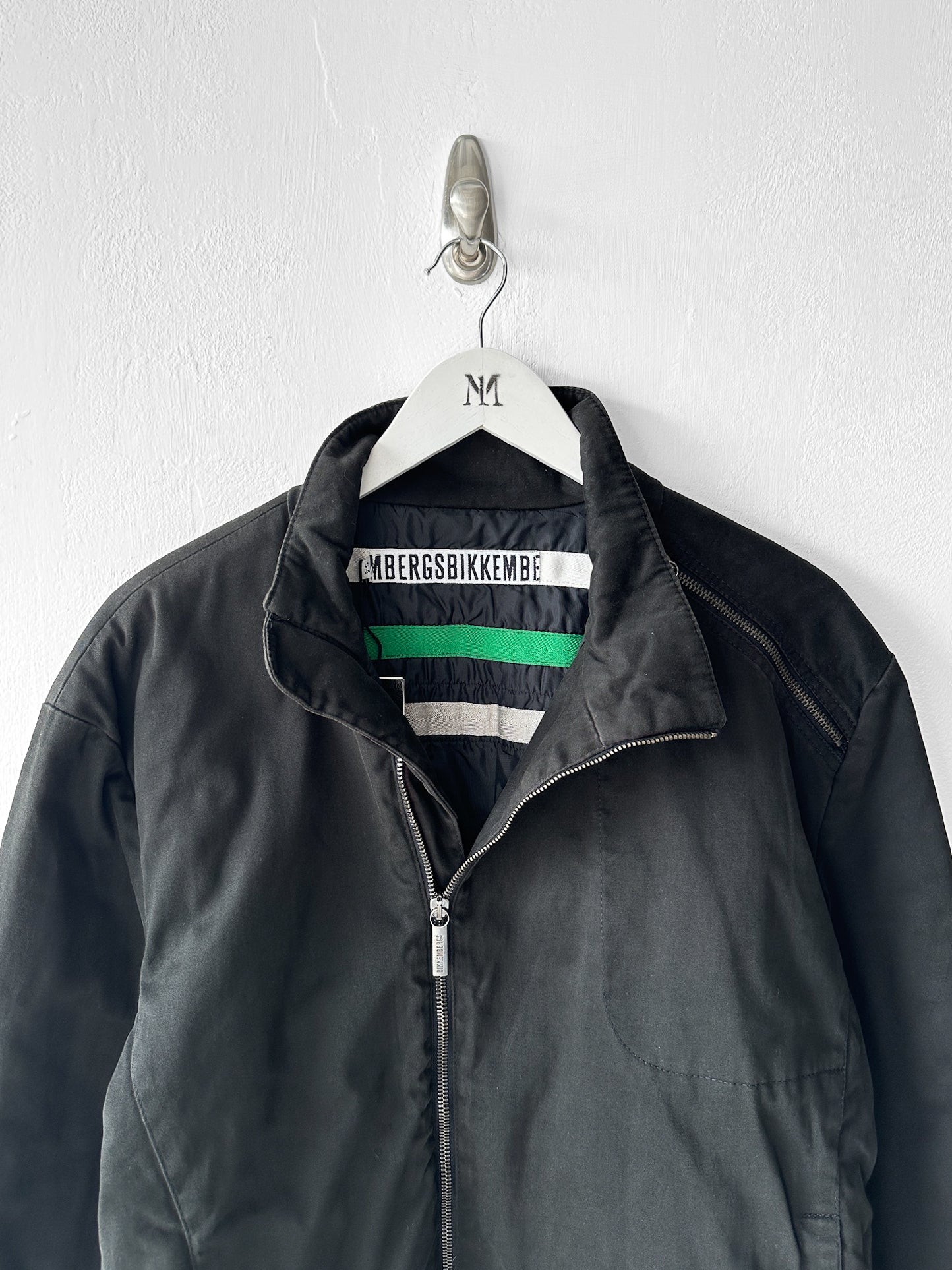 BIKKEMBERGS - early 2000s LOGO TAPE AT BACK BIKER JACKET