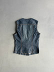 PLEIN SUD - 1990s RUCHED FRONT DENIM VEST TOP