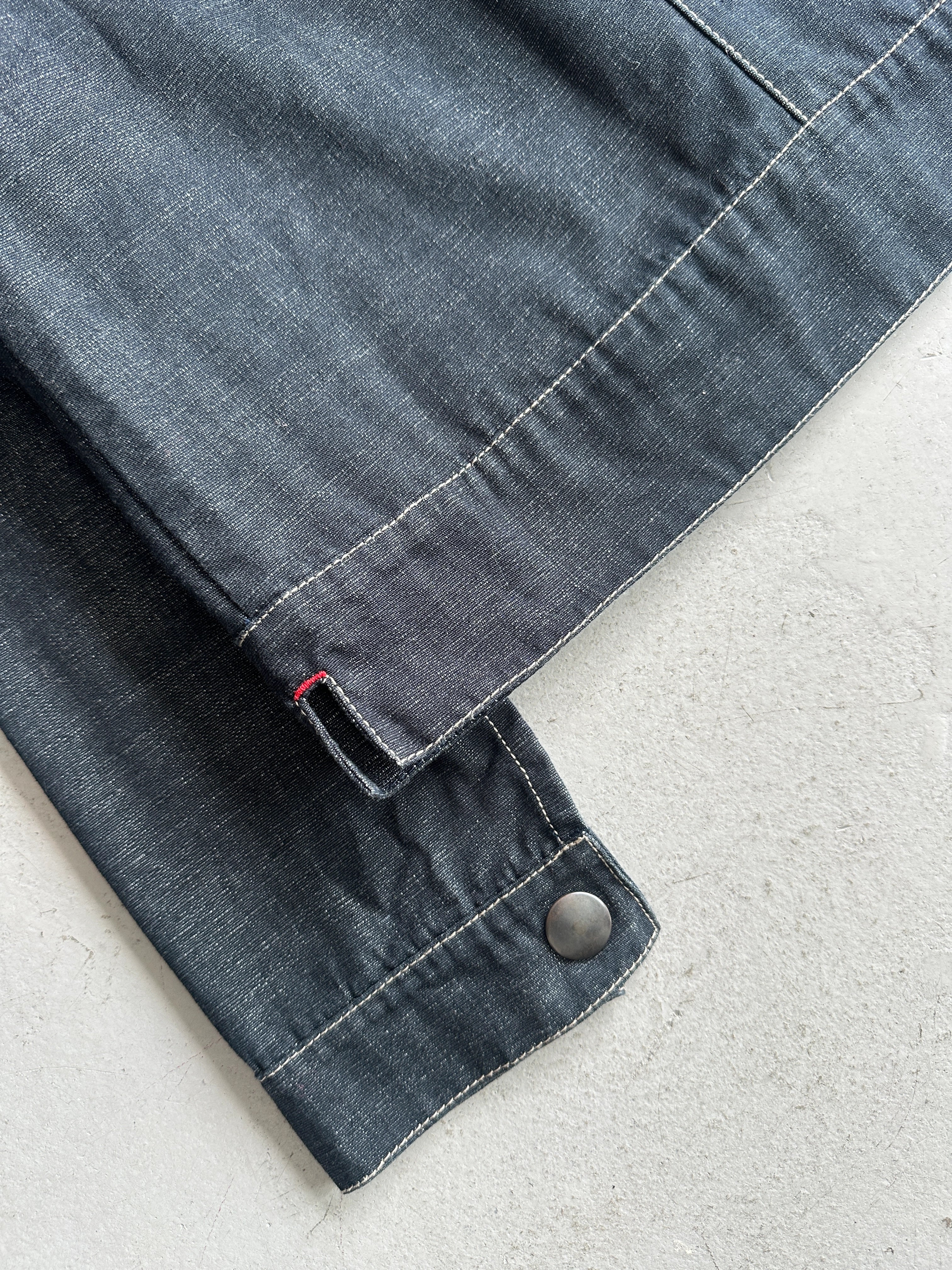 COP COPINE - 2000s CROP FIT DENIM JACKET WITH ROUND POCKETS