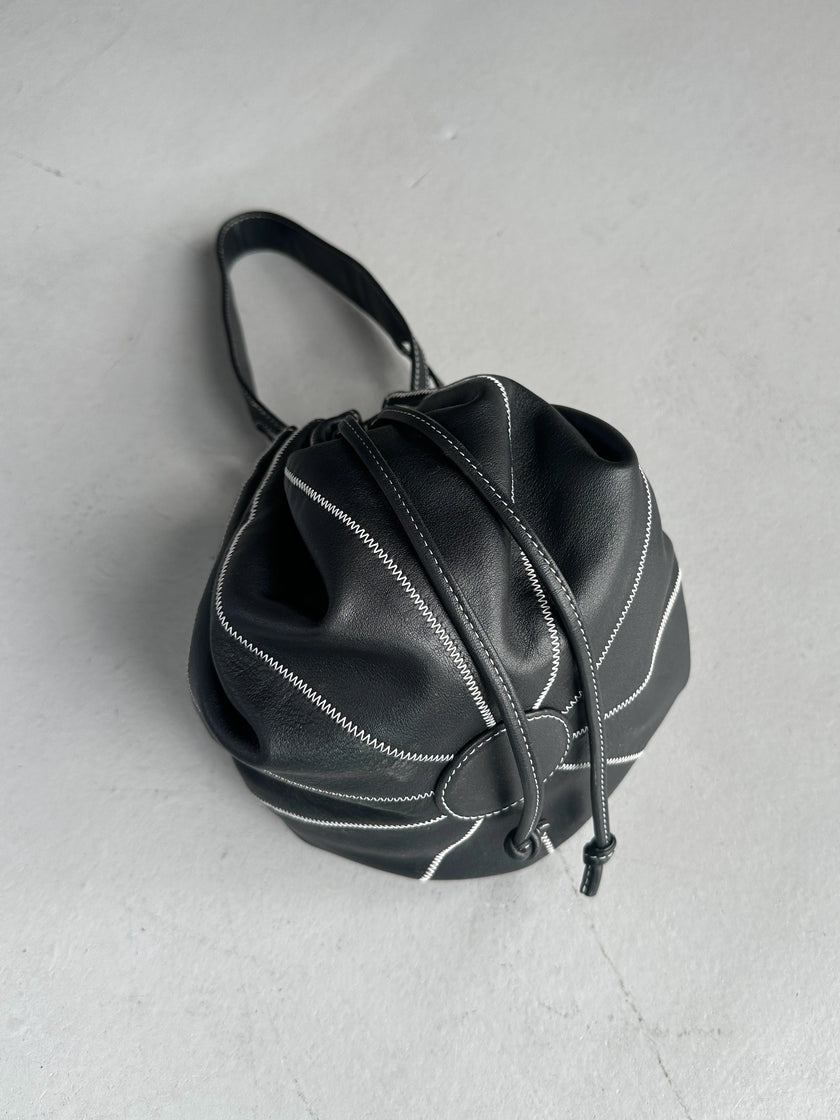 ENRICO COVERI - 1990s LEATHER BUCKET BAG