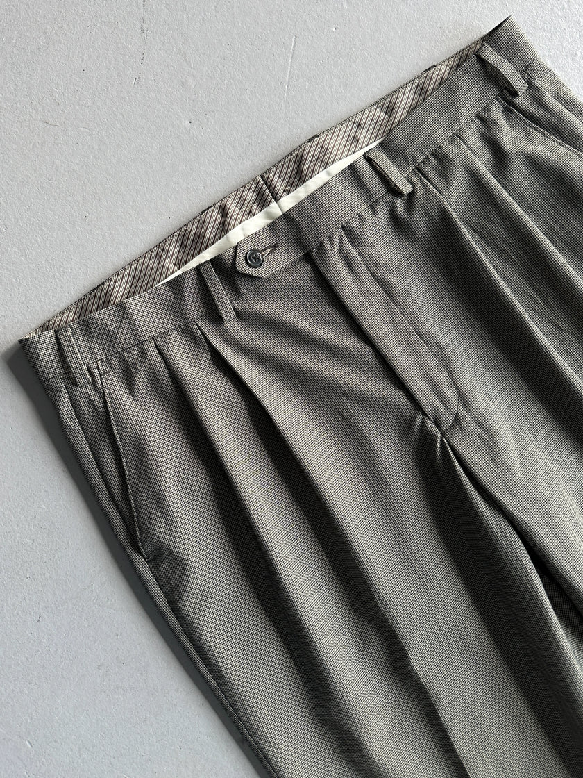 RALPH LAUREN - 2000s TURN UP HEM PLEATED TAILORED TROUSERS