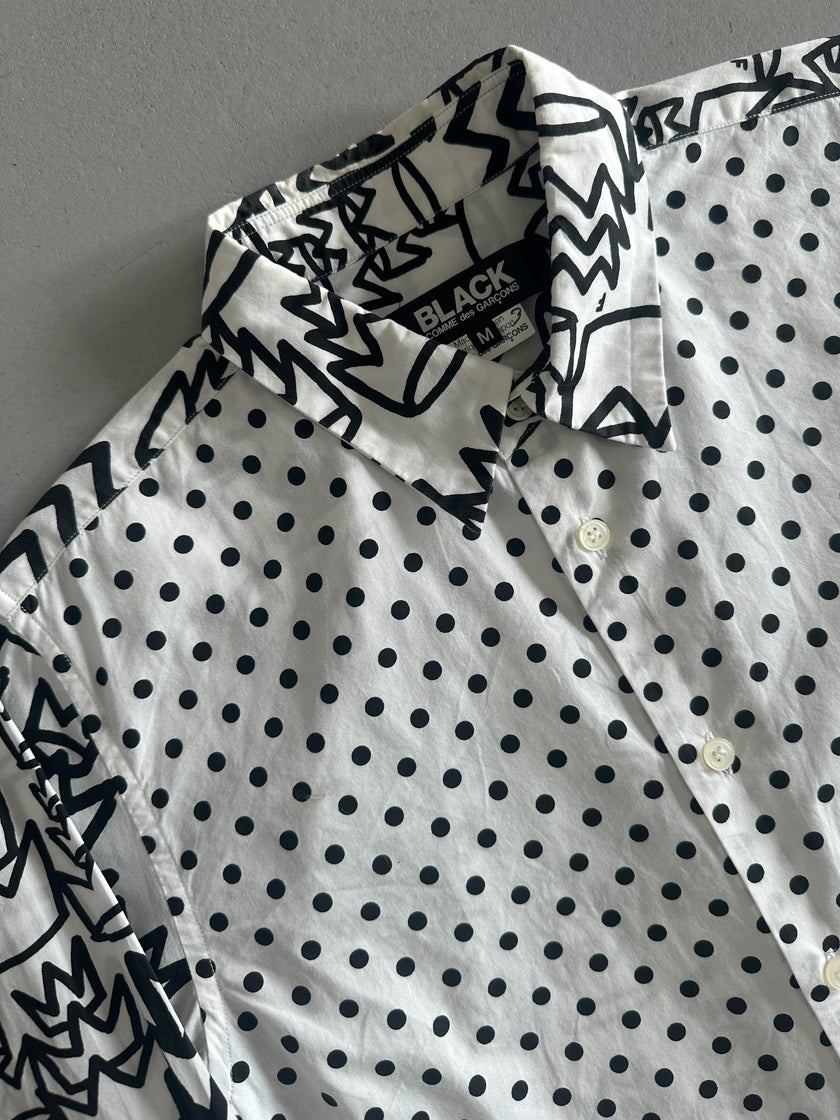 COMME DES GARÇONS - S/S 2013 POLKA DOTS FRONT PRINTED LONG SLEEVE SHIRT