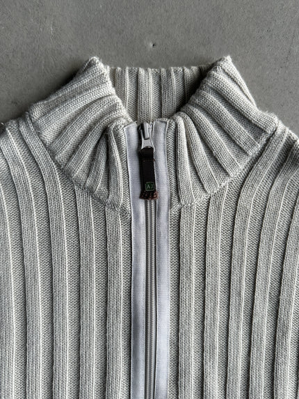 ARMANI JEANS - 1990s CHUNKY KNIT CARDIGAN