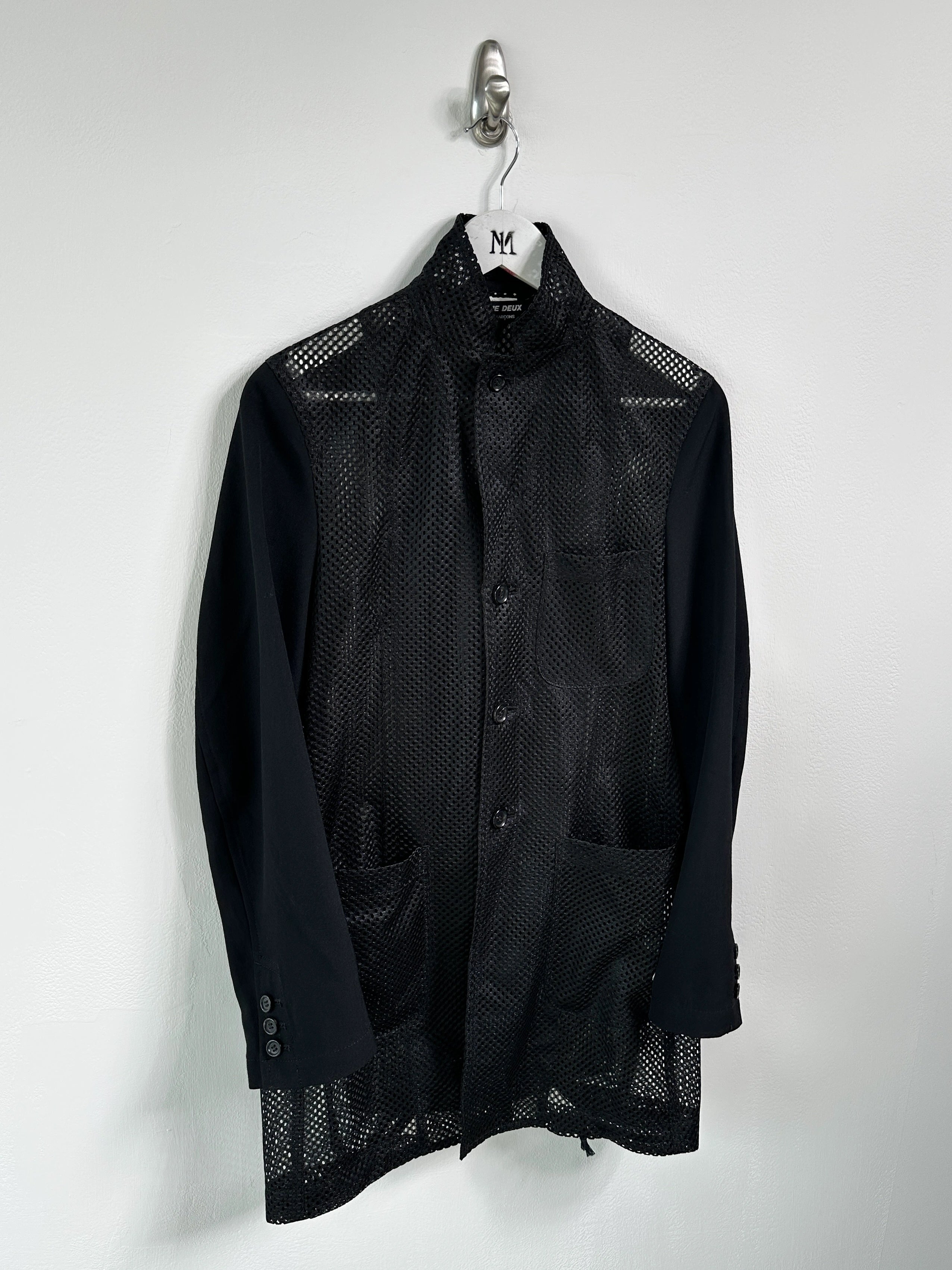 COMME DES GARÇONS - S/S 2025 PERFORATED MESH JACKET WITH CONSTRASTING SLEEVE