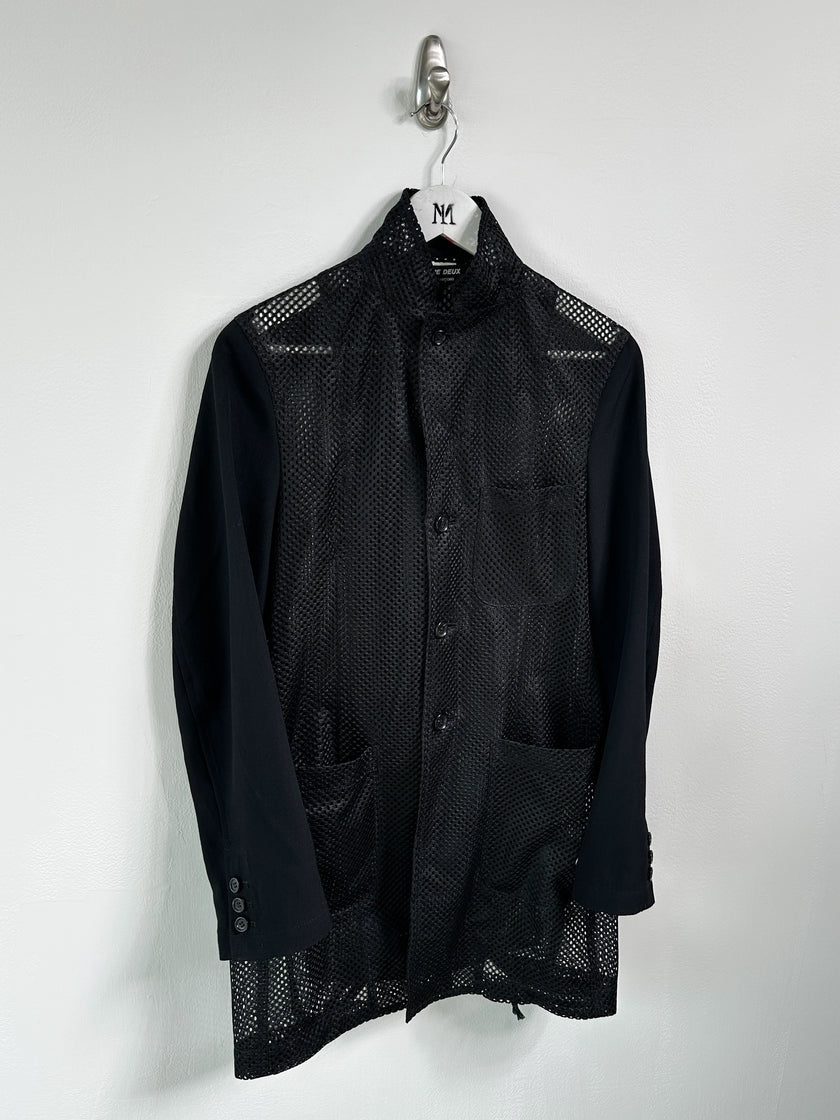 COMME DES GARÇONS - S/S 2025 PERFORATED MESH JACKET WITH CONSTRASTING SLEEVE