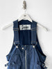 ISSEY MIYAKE PLANTATION - 1980s DENIM MINI DUNGAREE DRESS