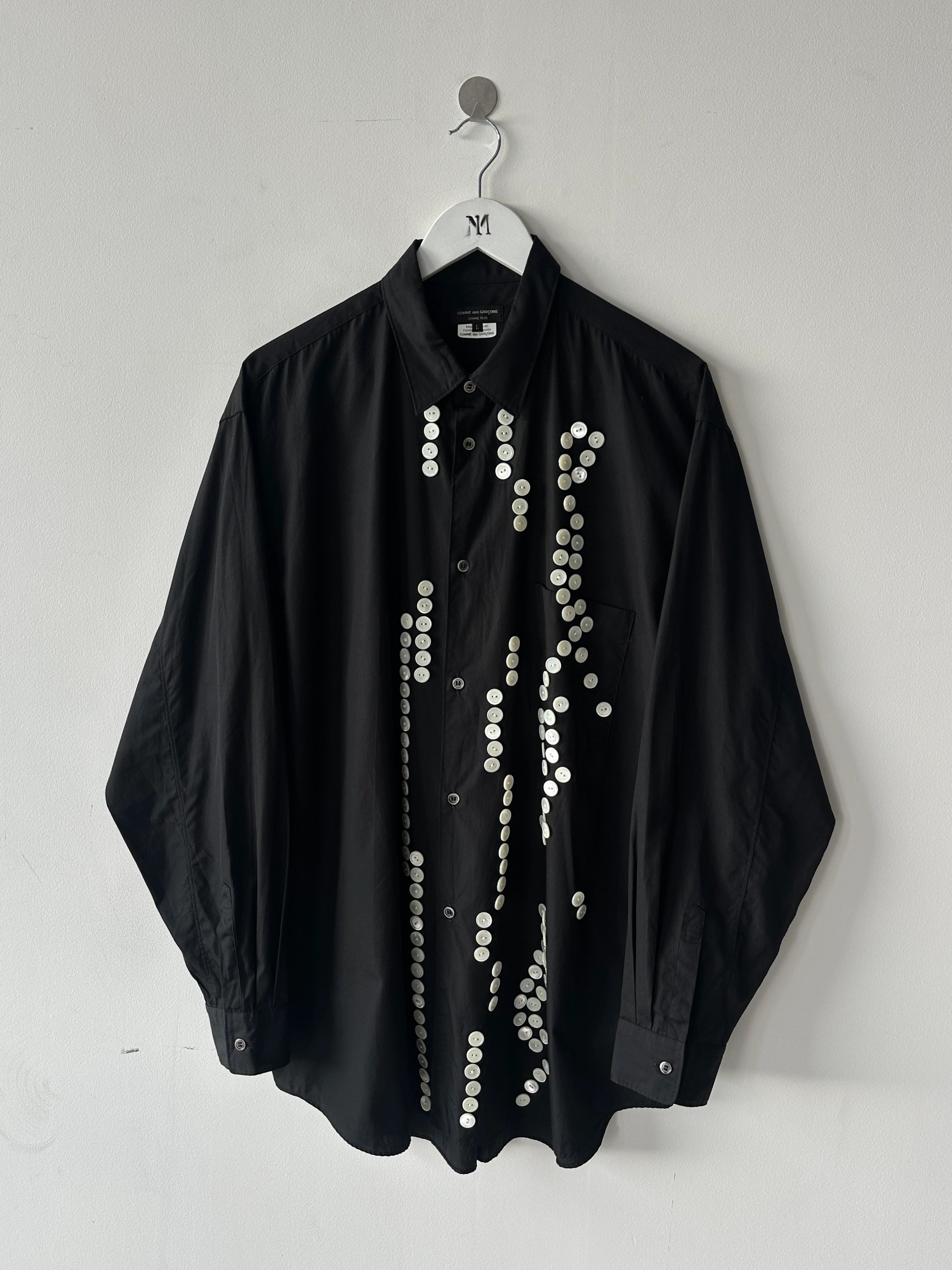 COMME DES GARÇONS HOMME - F/W 2024 LONG SHIRT WITH BUTTON EMBELLISHMENTS
