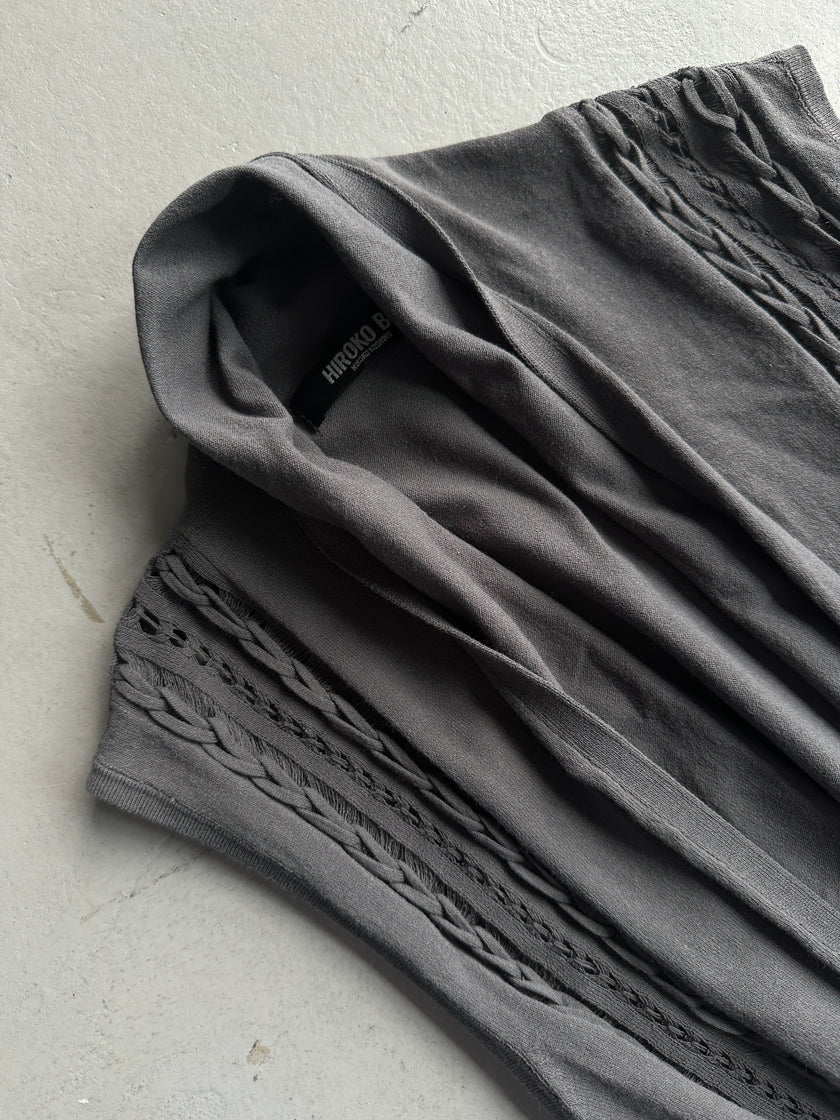 HIROKO KOSHINO BIS - 1990s OPEN FRONT LONG CARDIGAN VEST