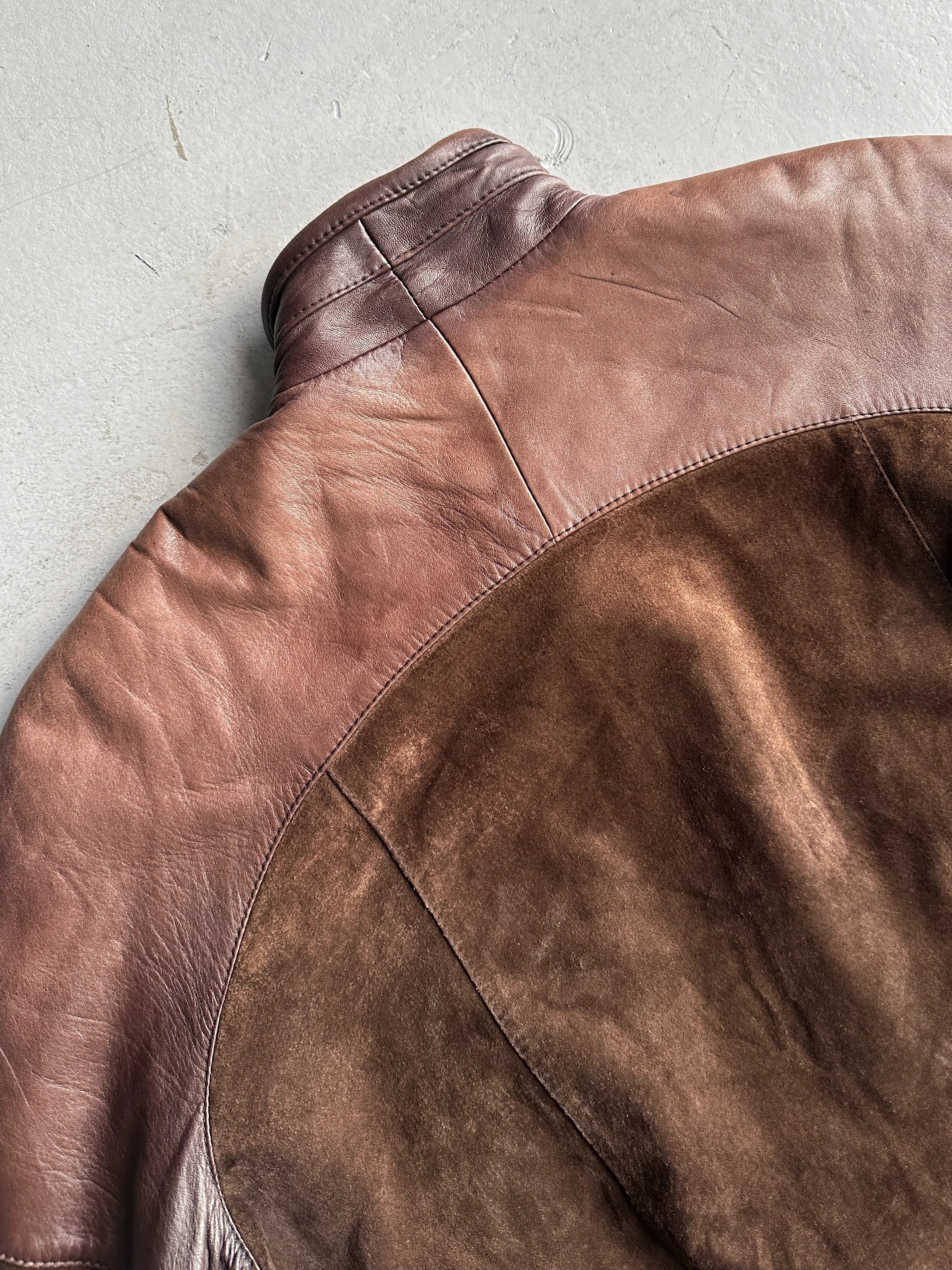 SPANISH LABEL 1980s PANELED LEATHER JACKET