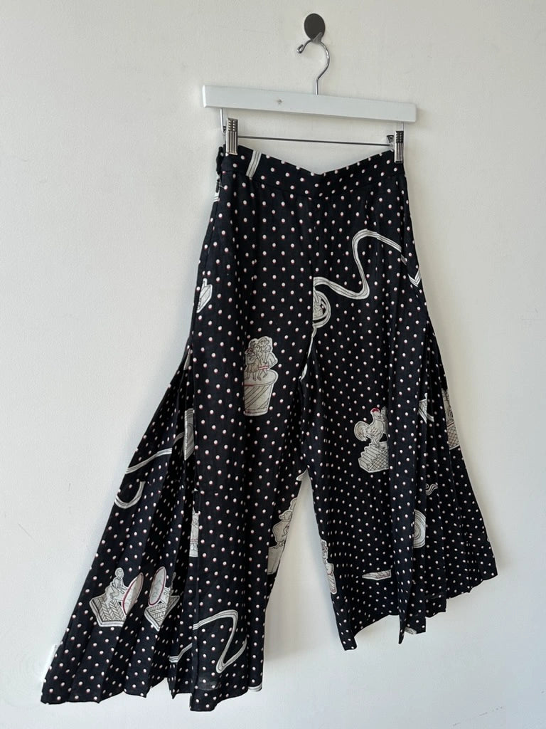 LOEWE - S/S 2018 POLKA DOT CULOTTES TROUSERS WITH SIDE PLEATS