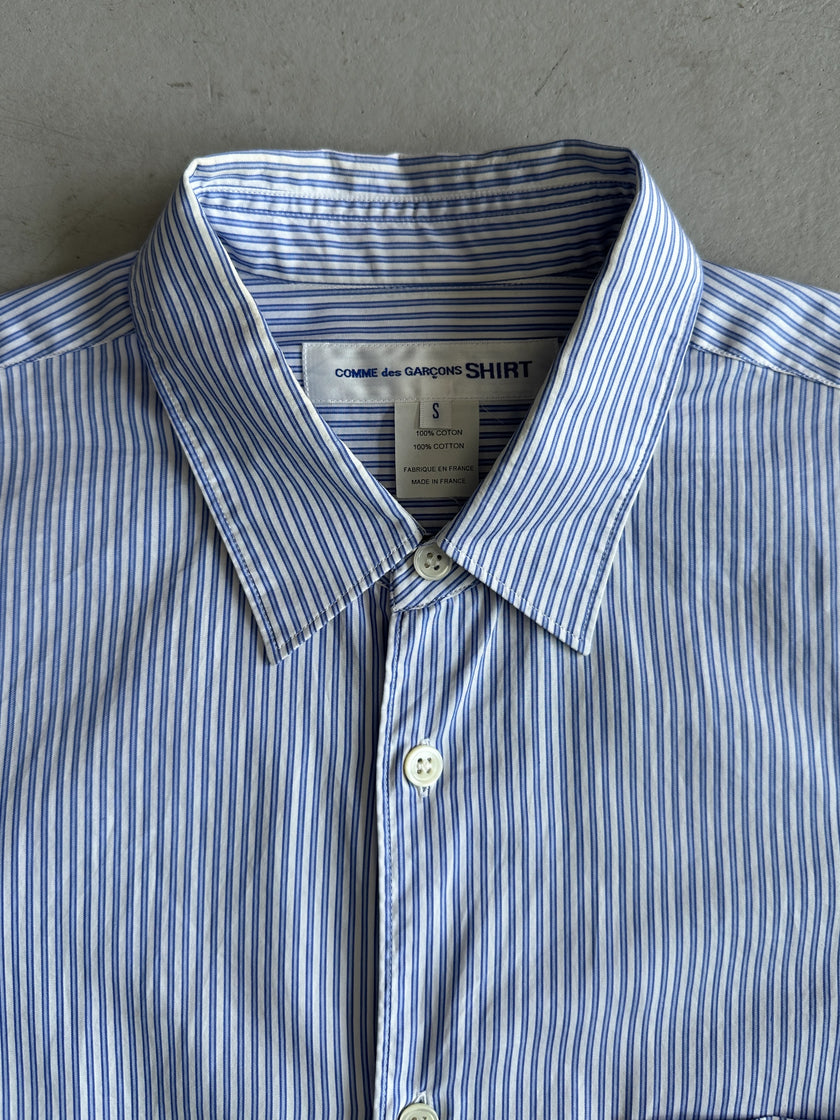 COMME DES GARÇONS - 1990s CONTRASTING SLEEVE PINSTRIPED SHIRT