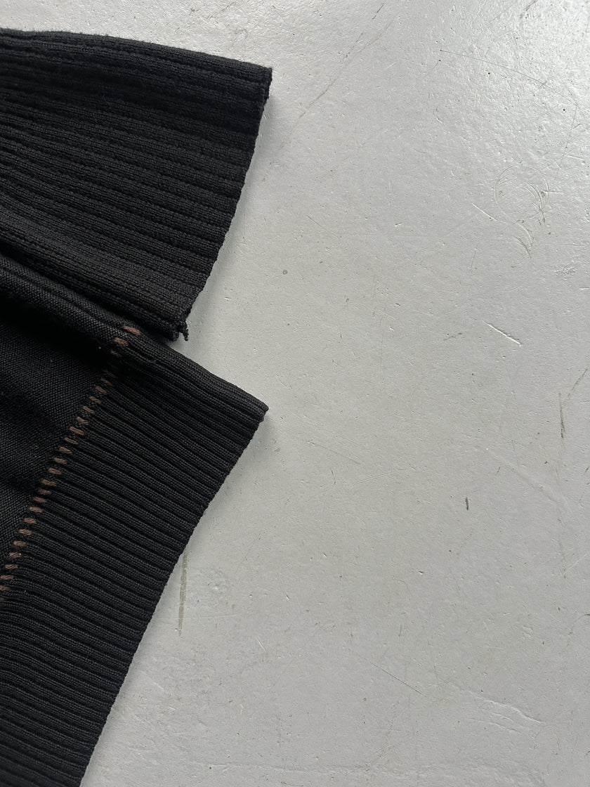 MARITHÉ + FRANÇOIS GIRBAUD - 2000s LONG SLEEVE KNIT TOP WITH STITCHING DETAILS
