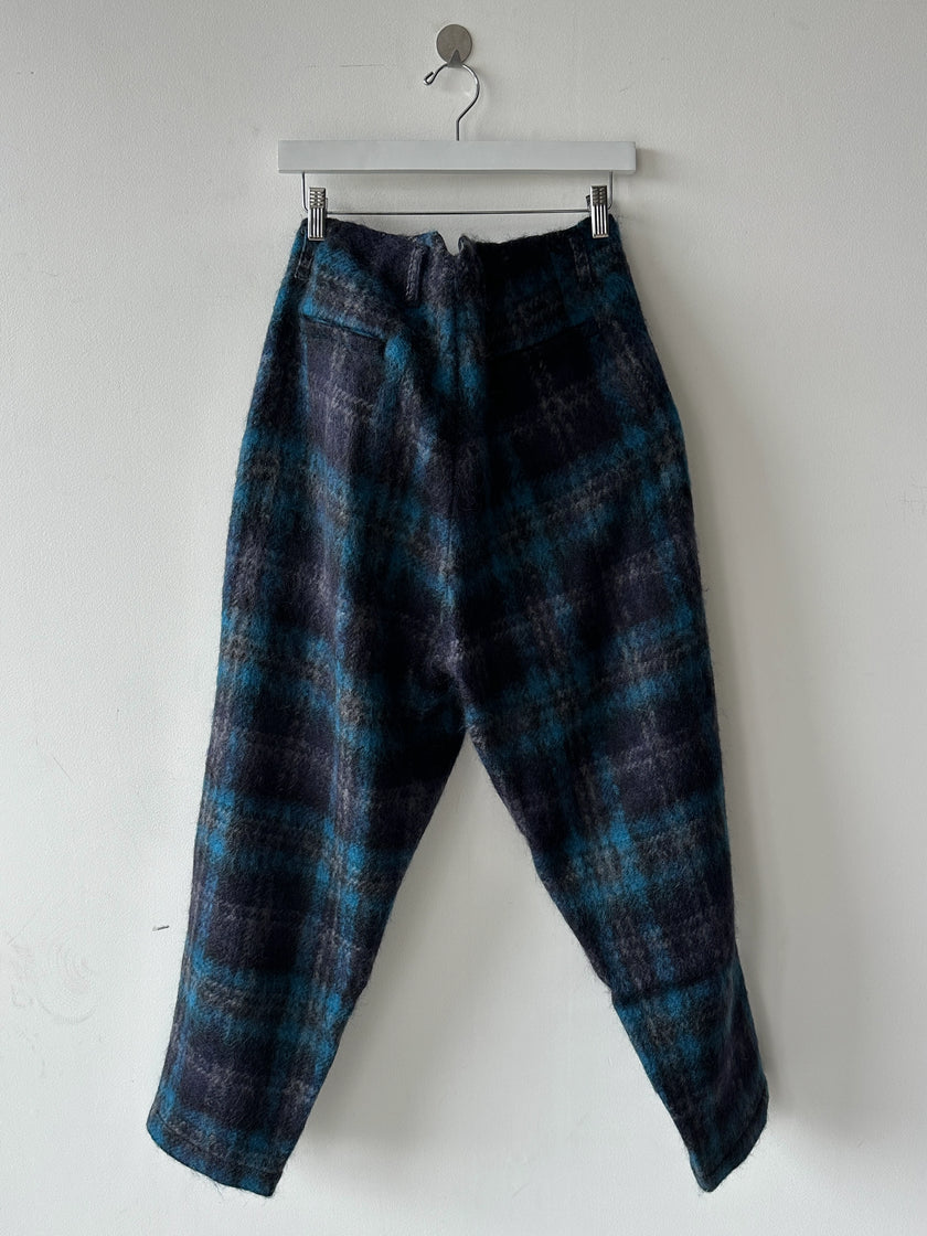 NICHOLAS DALEY - F/W 2021 CHECKED WOOL FRONT PLEATS TROUSERS