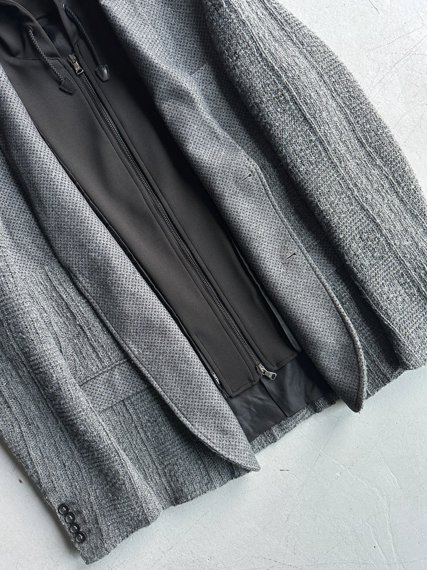 DANIELE ALESSANDRINI - 2000s SLIM FIT BLAZER WITH REMOVABLE HOOD PANEL