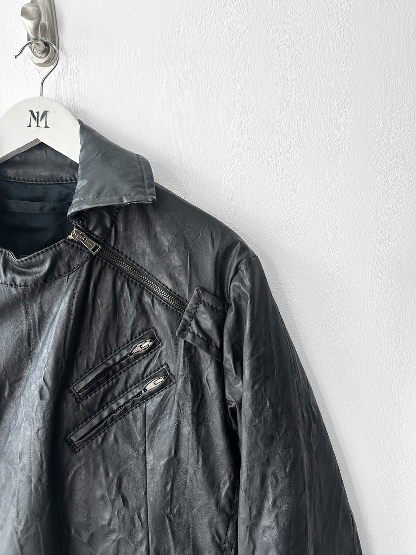 ANDREW MACKENZIE - F/W 2008 WAXED PVC LONG JACKET WITH ZIP DETAILS