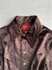 KENZO - 1980s CROP FIT VELVET SHIRT WITH POINTED COLLAR