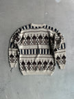 1990s JACQUARD KNIT ROUND NECK JUMPER