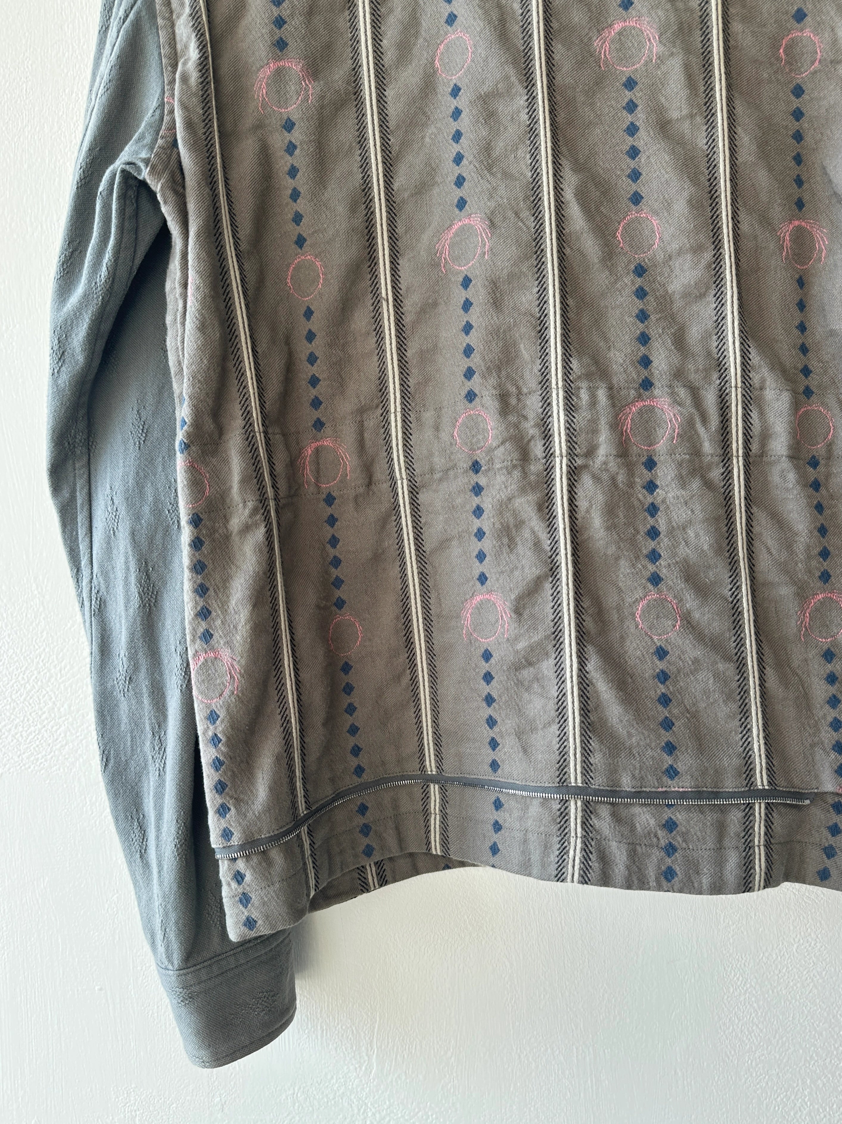 UNDERCOVERISM - early 2000s LINEN JACKET WITH CONTRASTING SLEEVE