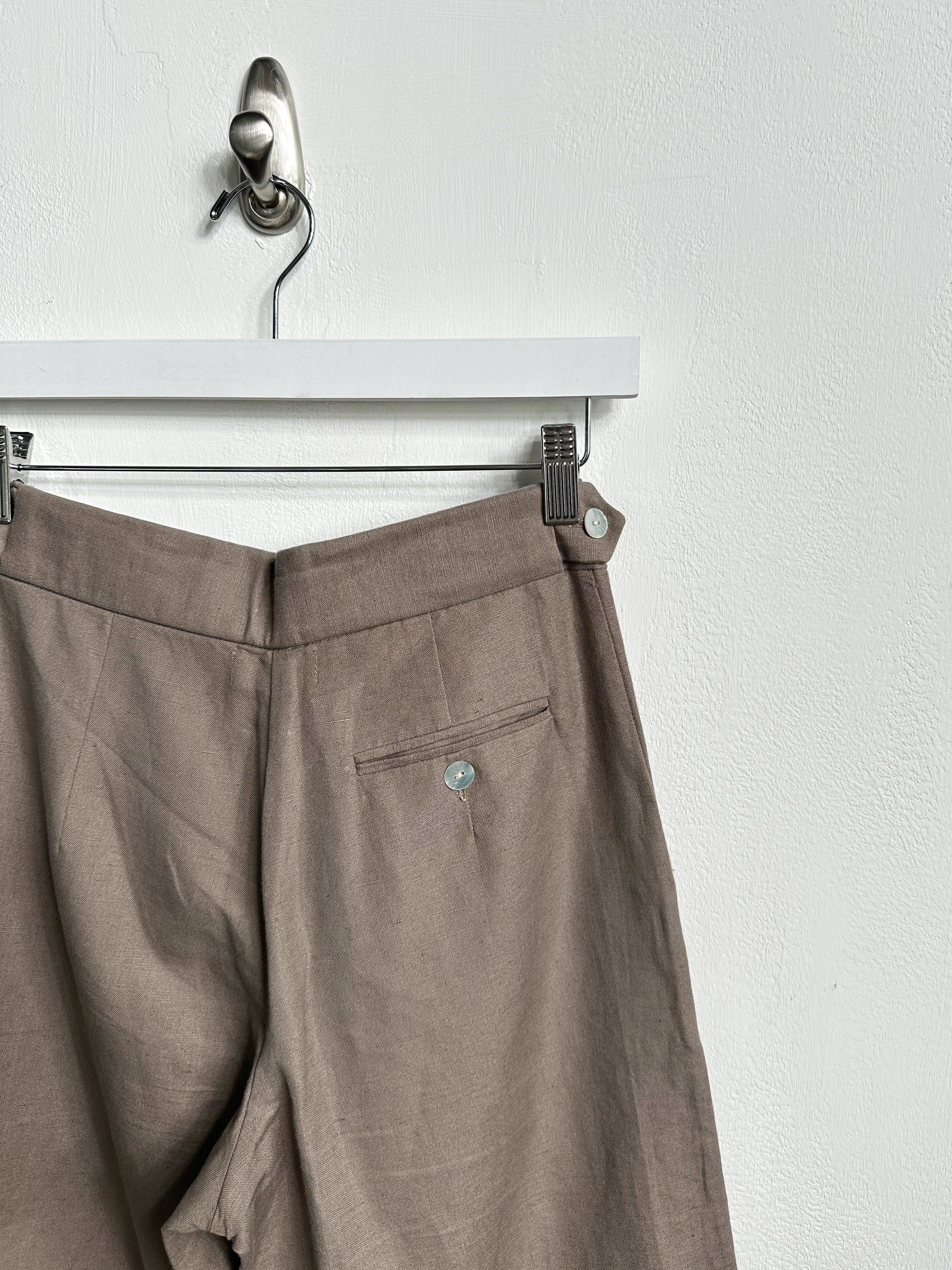 1990s LINEN CROPPED TROUSERS