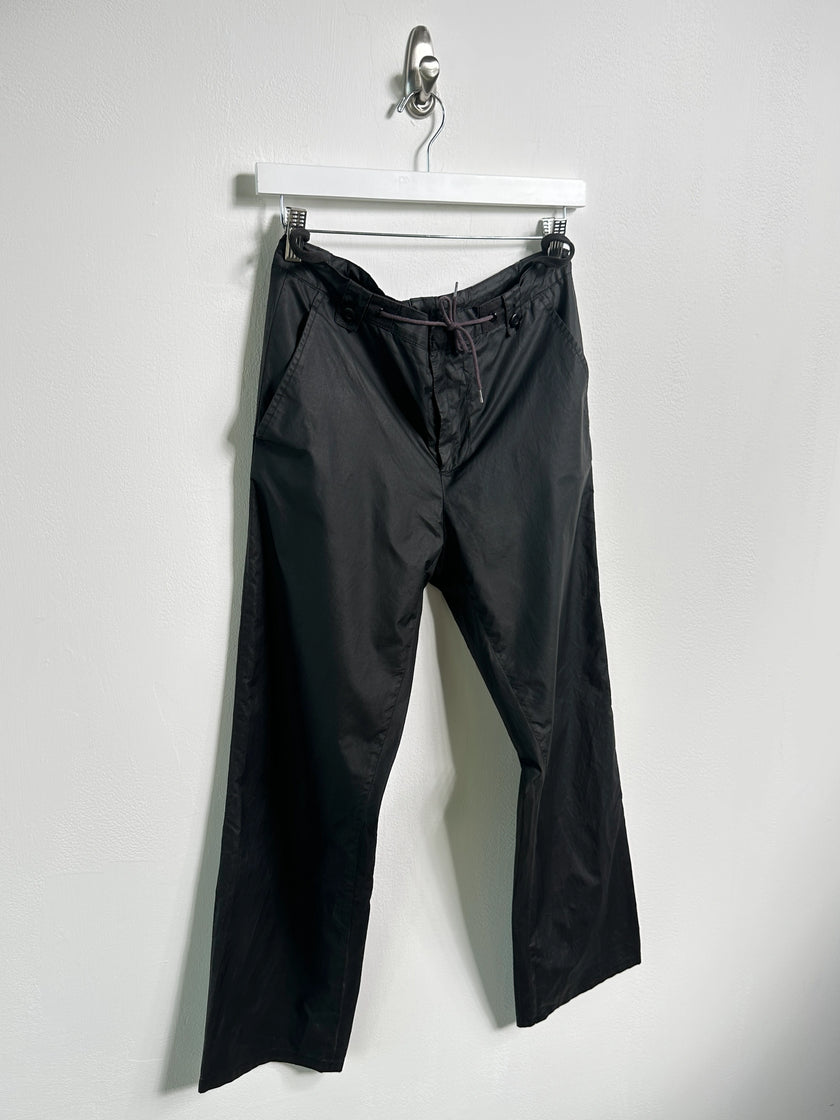 HELMUT LANG - S/S 2000 COATED TECHNICAL TROUSERS WITH DRAWSTRING AT WAIST