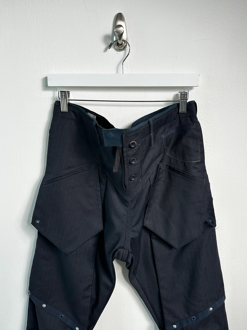 MARITHÉ + FRANÇOIS GIRBAUD - S/S 2009 PINSTRIPED CROPPED CARGO TROUSERS