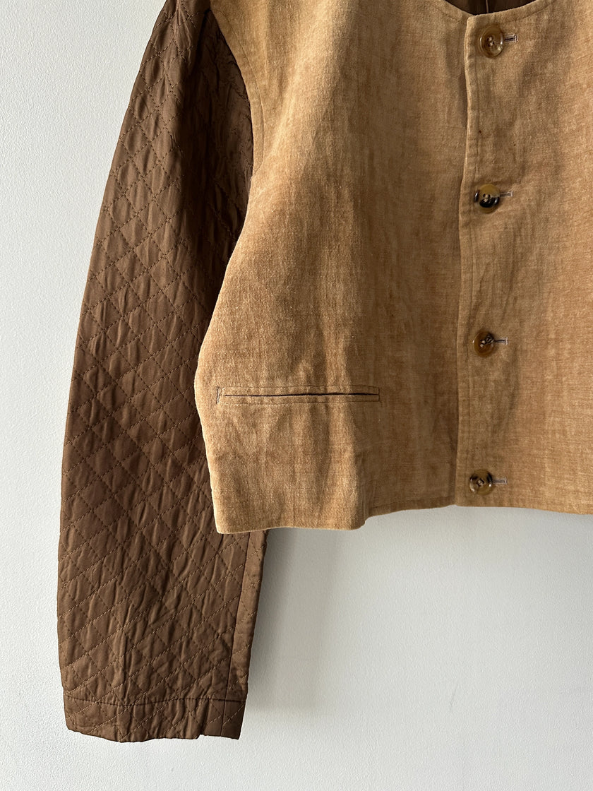 COMME DES GARÇONS - F/W 1990 CROP FIT BLAZER WITH QUILTED SLEEVE