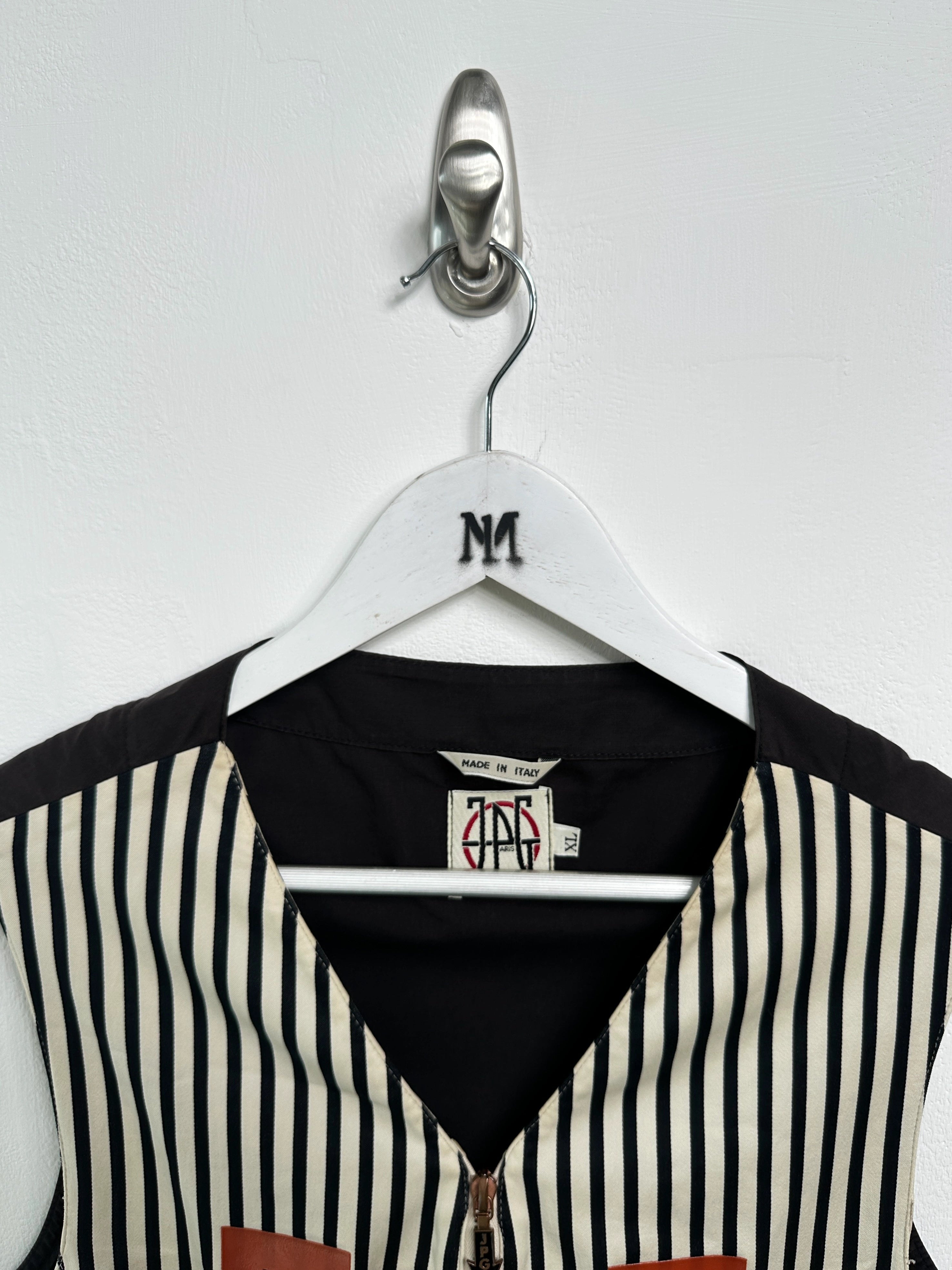 JEAN PAUL GAULTIER - 1990s STRIPED VEST ZIPPED GILET