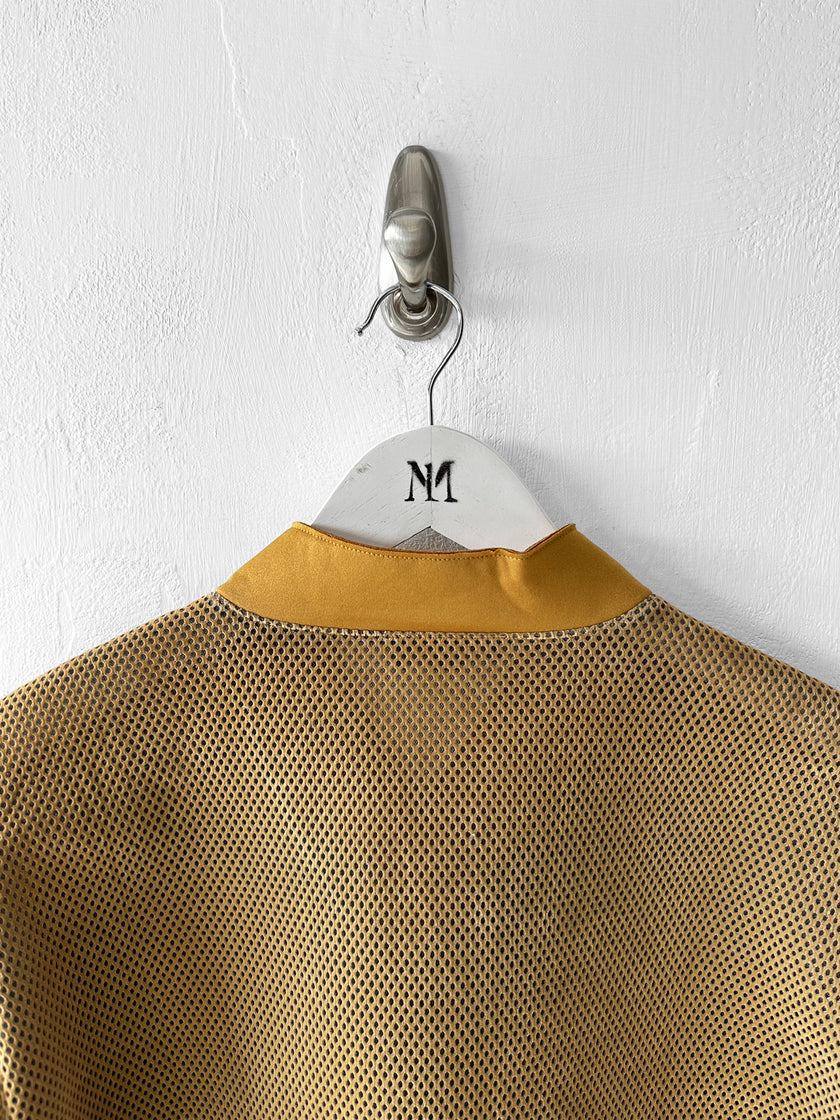 EMPORIO ARMANI - F/W 2013 PERFORATED V NECK TECHNICAL LONG SLEEVE TOP