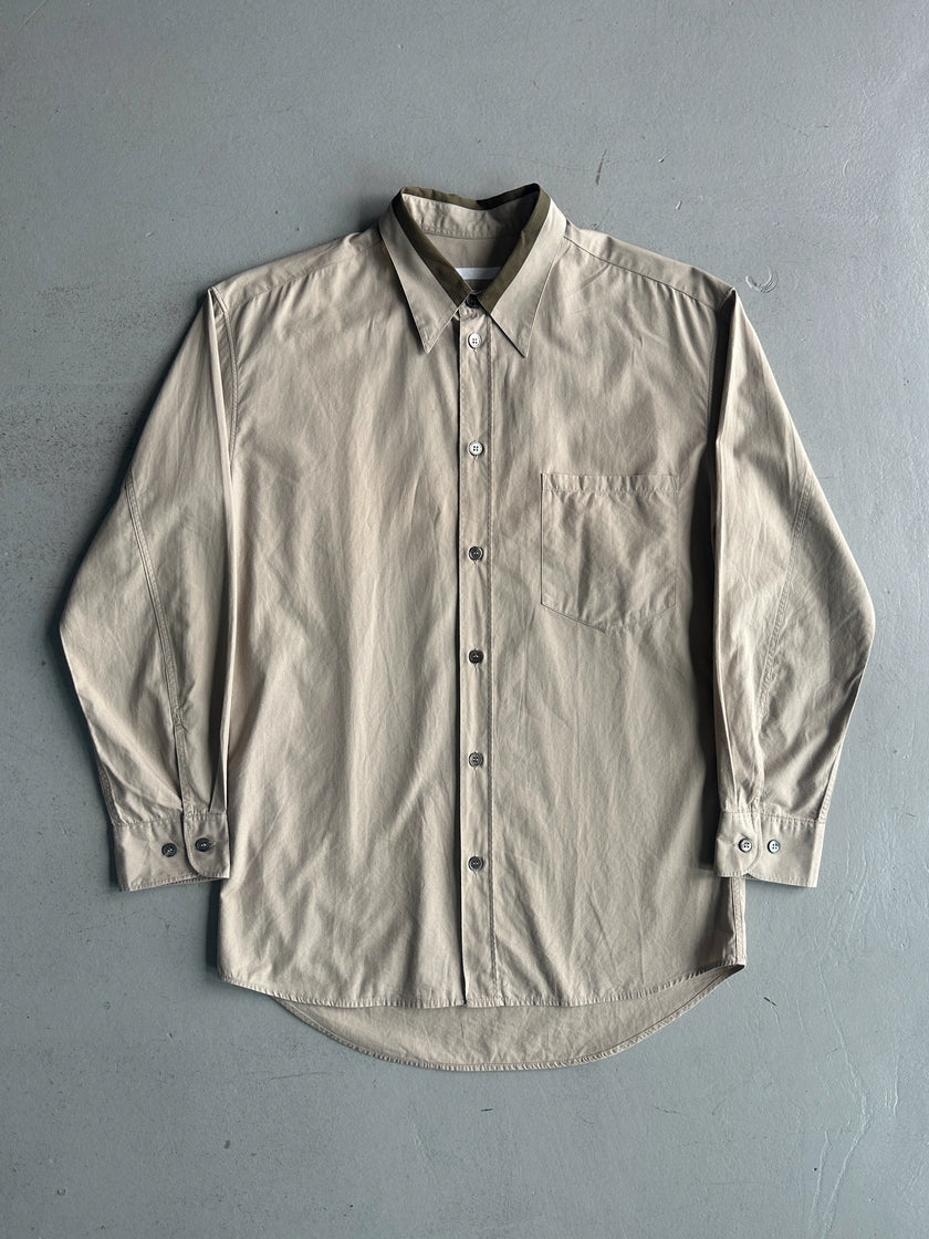 HELMUT LANG - S/S 1996 CONTRASTING COLLAR LONG SLEEVE SHIRT