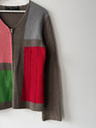 COMME DES GARÇONS - F/W 2000 COLOUR BLOCK ZIPPED KNIT CARDIGAN