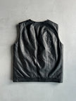 1990s REAL SHEARLING LEATHER VEST GILET JACKET