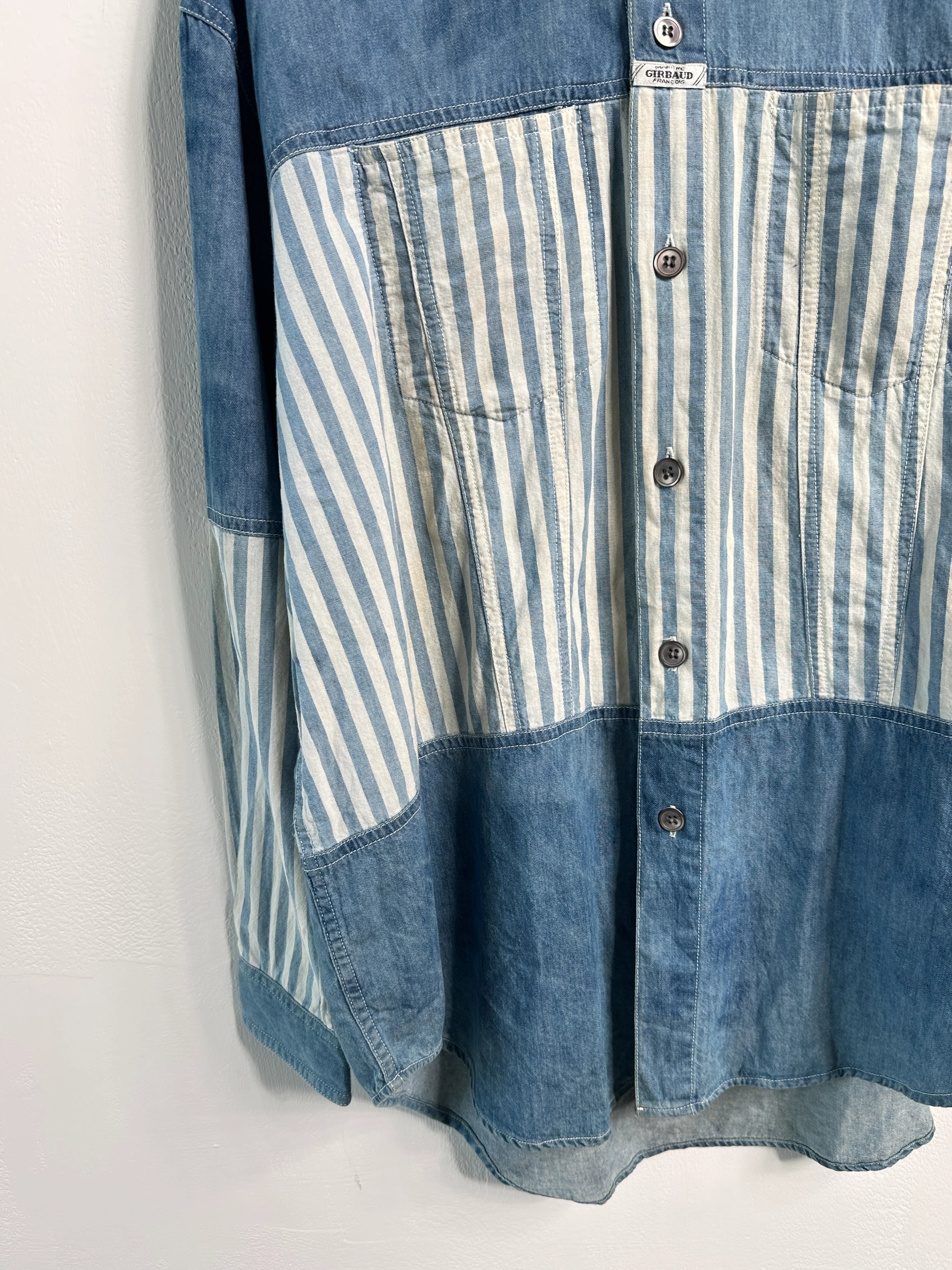 MARITHÉ + FRANÇOIS GIRBAUD - 1990s STONE WASHED HOODED DENIM SHACKET
