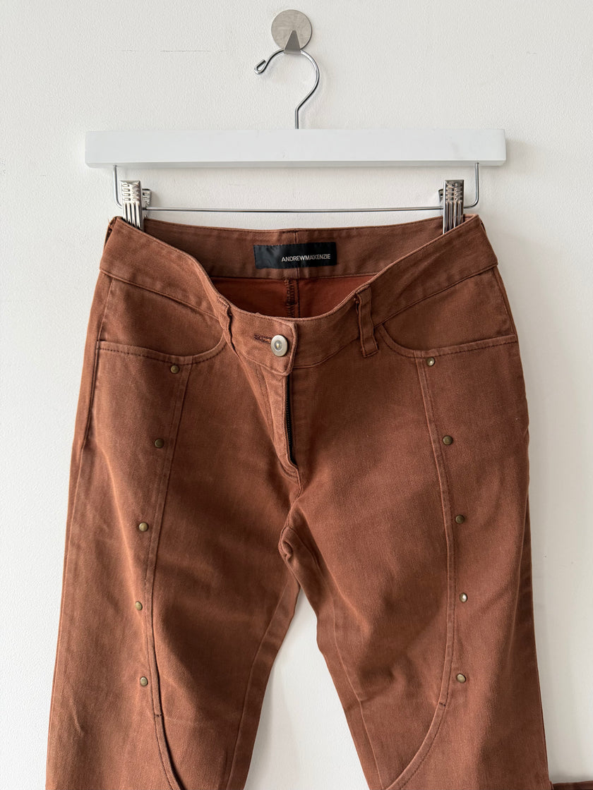 ANDREW MACKENZIE - early 2000s FLARED LEG BONDAGE TROUSERS