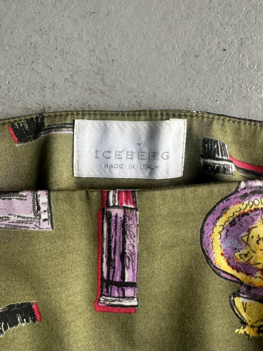 ICEBERG - 1990s COSMETICS PRINT SKIRT