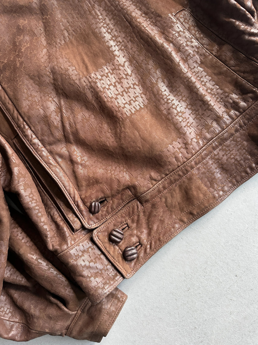 GIANNI VERSACE - 1980s LEATHER BOMBER JACKET WITH SHEARLING FUR