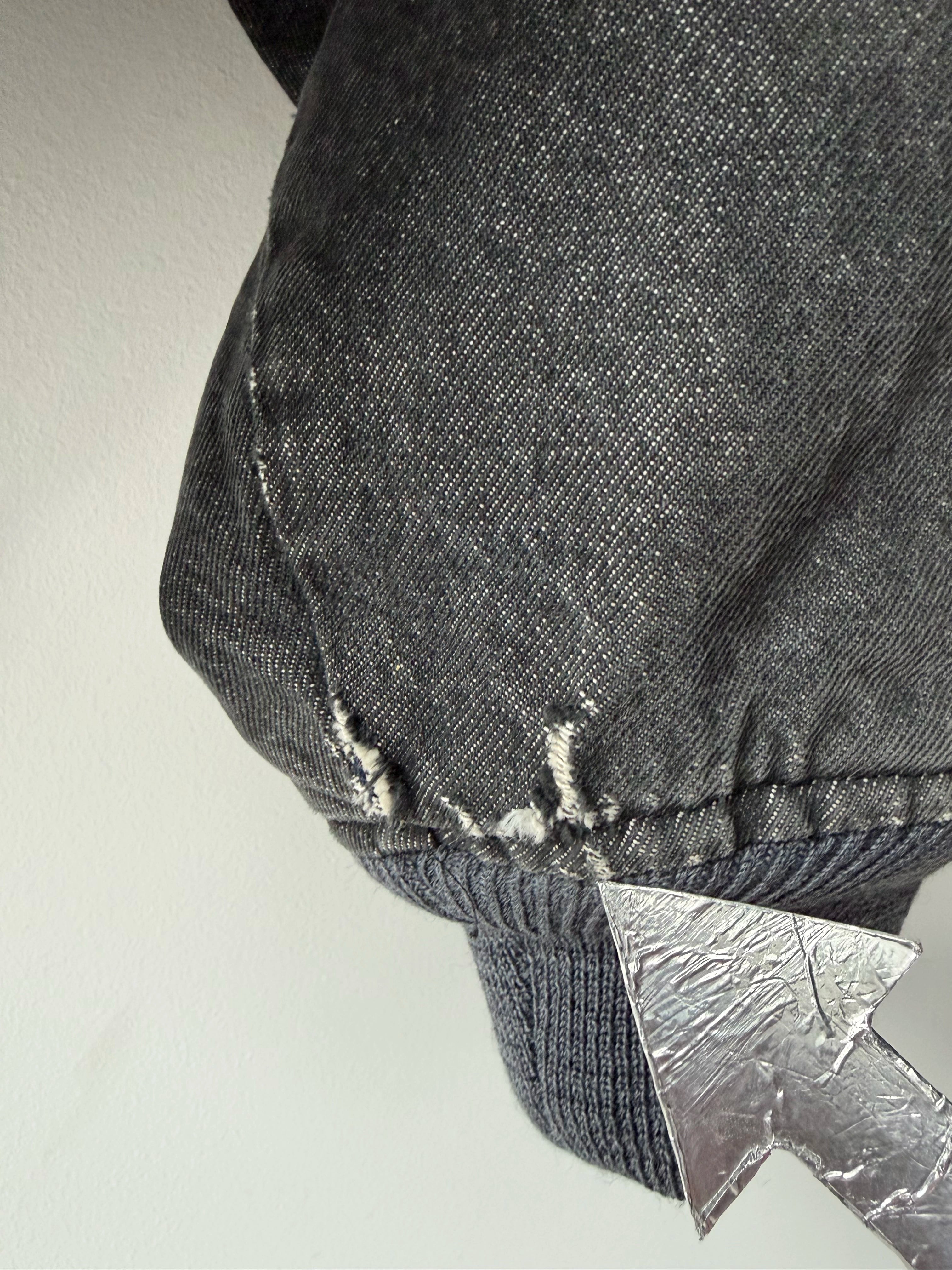 ITALIAN LABEL 1980s HEAVYWEIGHT DENIM BOMBER JACKET