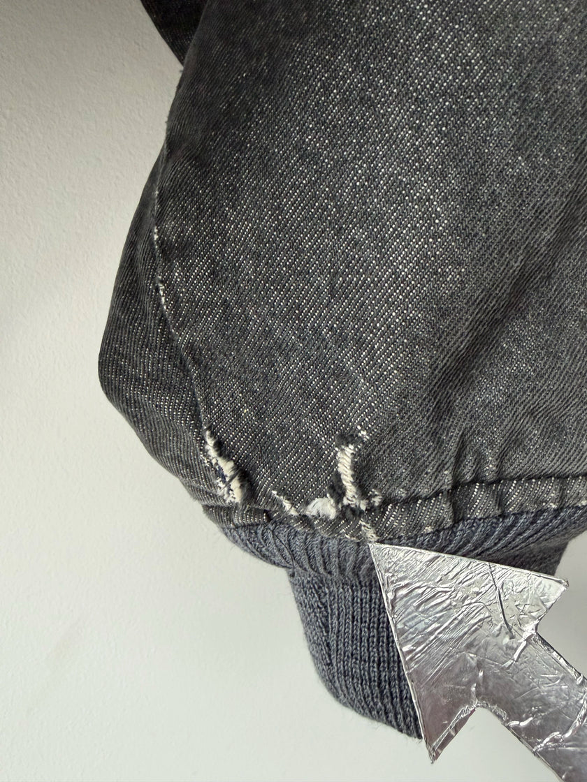 ITALIAN LABEL 1980s HEAVYWEIGHT DENIM BOMBER JACKET