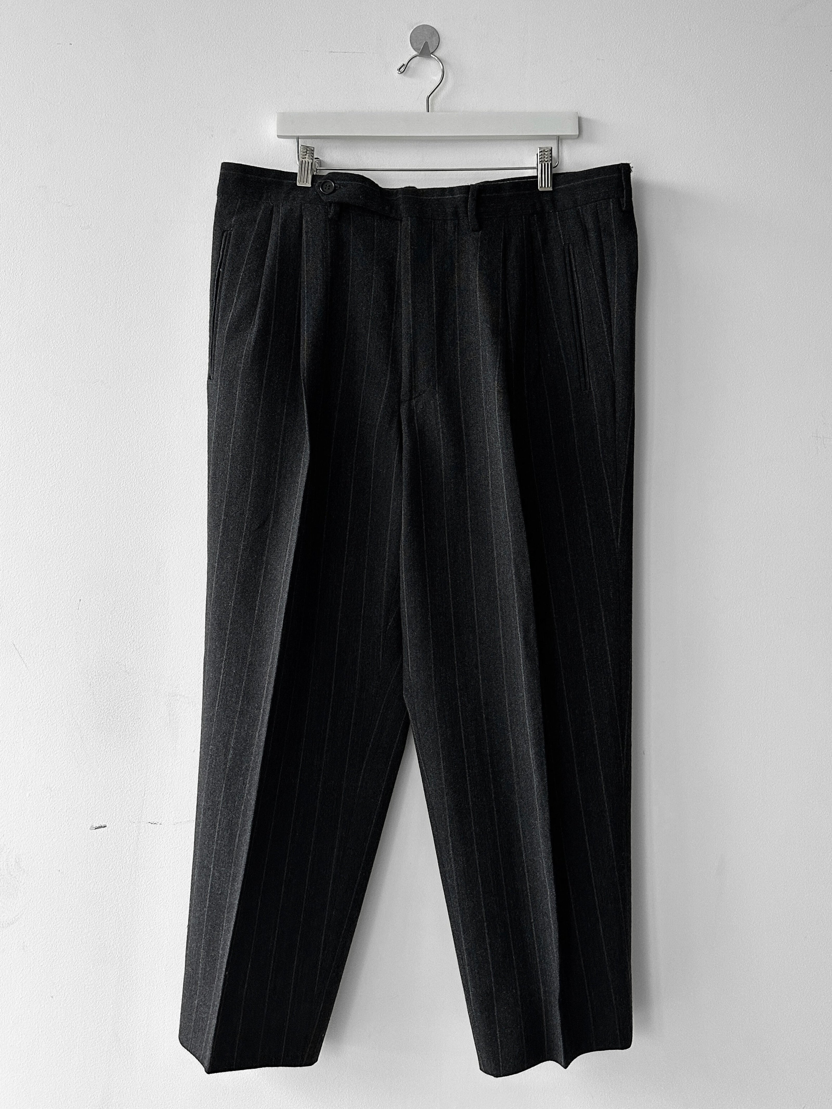 GIORGIO ARMANI - 1990s PINSTRIPED SUIT WITH FRONT PLEATS TROUSERS