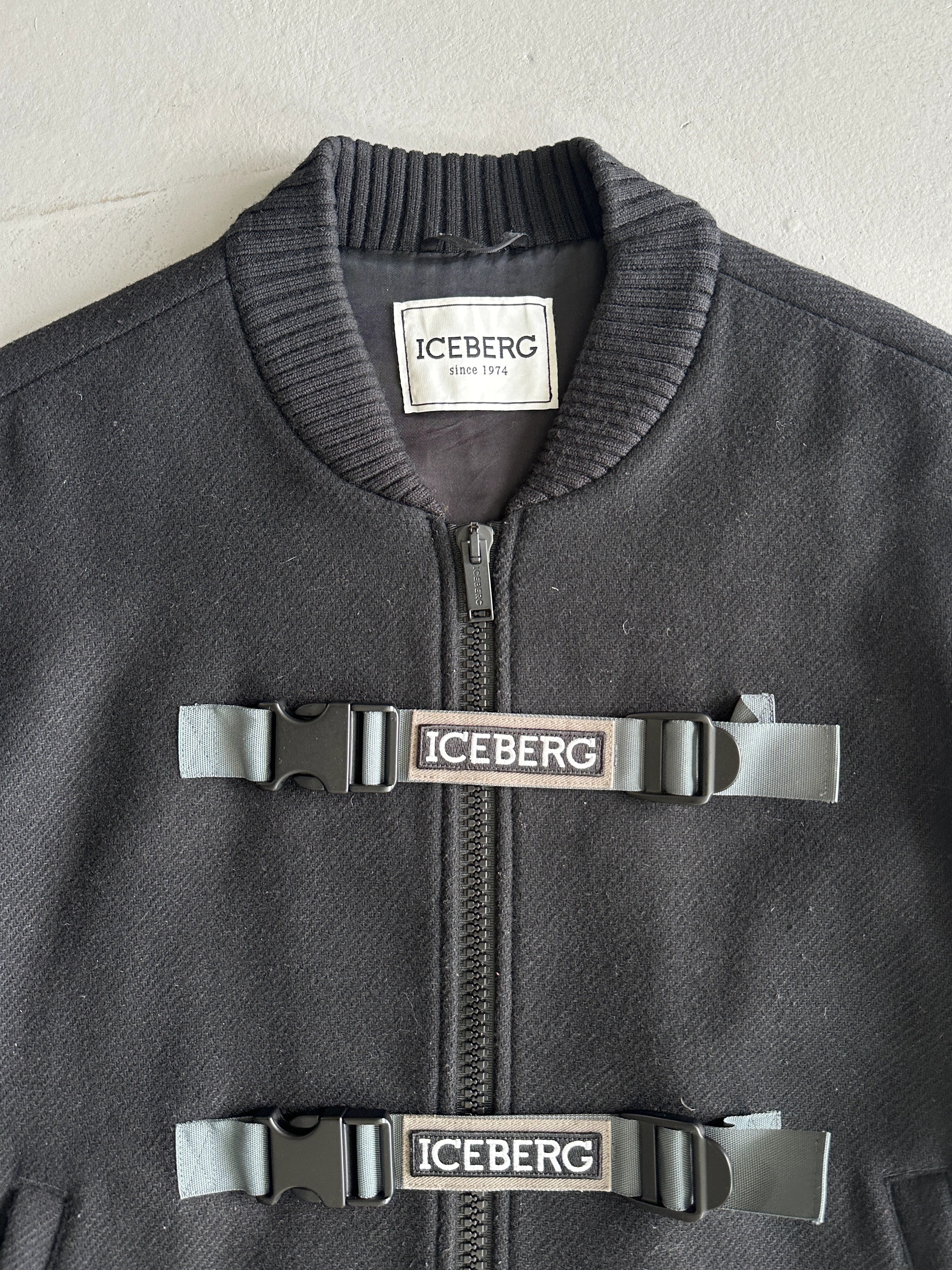 ICEBERG  - 2000s BOMBER JACKET WITH FRONT STRAP DETAIL