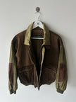 FRENCH LABEL 1980s PANELED BOMBER JACKET WITH SUEDE FRONT