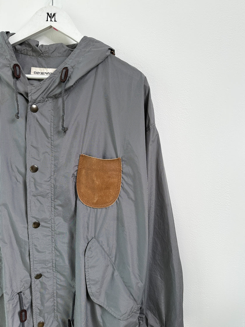 EMPORIO ARMANI - late 1990s MICRO CHECK HOODED PARKA