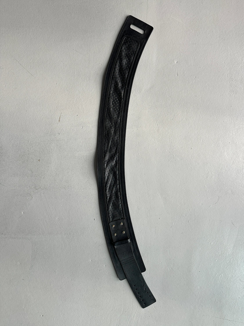 EMPORIO ARMANI - 1990s WIDE WAIST LEATHER BELT