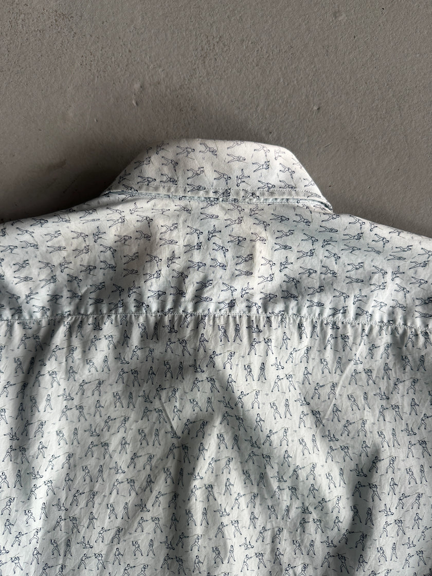 PRADA - S/S 2012 COMBAT PRINT LONG SLEEVE SHIRT